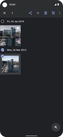 Press the required pictures or video clips to add them.