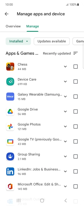 Press the required app. Press the required app.