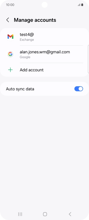 Press the required email account.