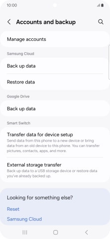 Press Manage accounts.