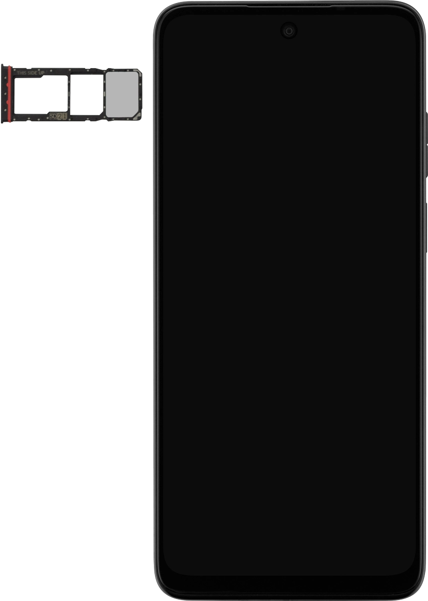 Turn your SIM as illustrated next to the second SIM holder and place it in the SIM holder.
