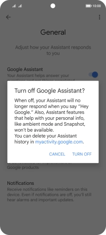 If you turn off the function, press TURN OFF.