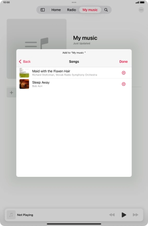 Go to the required category and press the add icon next to the required audio file.