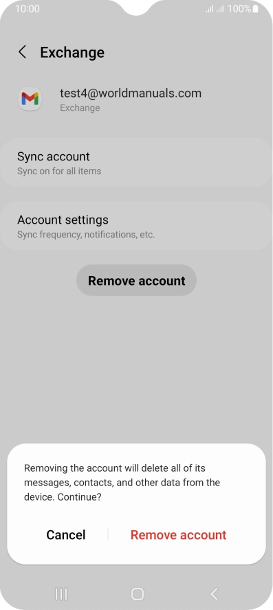 Press Remove account.