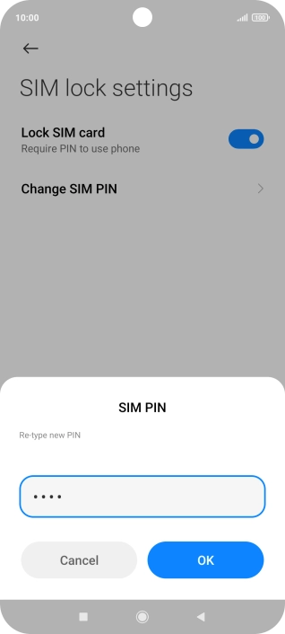 Key in the new PIN again and press OK.