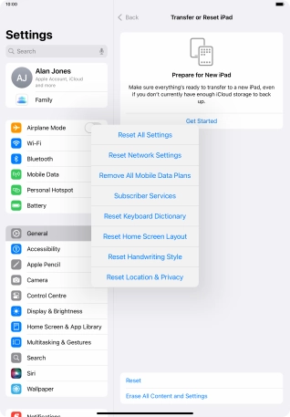 Press Reset All Settings.