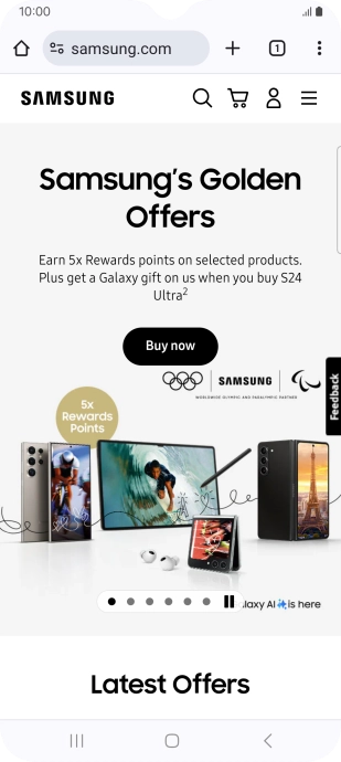 Press the menu icon.