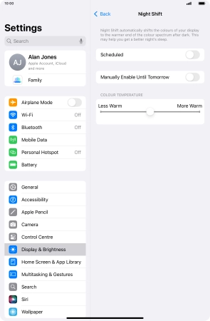 Press the indicator next to 
