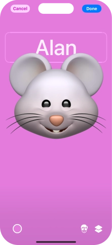 Press the name field and follow the instructions on the screen to select the required font and colour for your name on the Contact Poster.