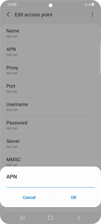 Key in wap.vodafone.co.uk and press OK.
