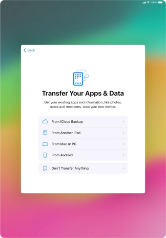 Press Don't Transfer Anything and follow the instructions on the screen to finish the activation.
