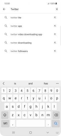 Key in Twitter and press the search icon.