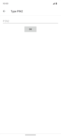 Key in your PIN2 and press OK. The default PIN2 is 1111.