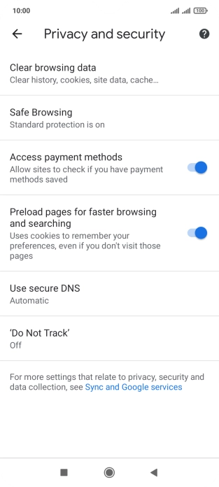 Press Clear browsing data.