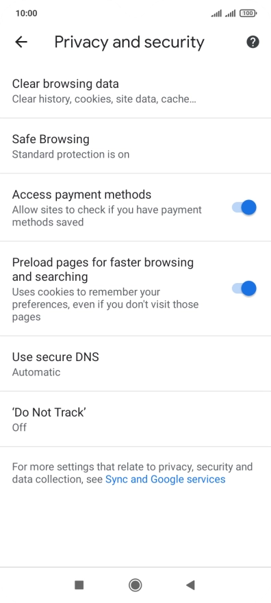 Press Clear browsing data.