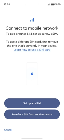 Press Set up an eSIM.
