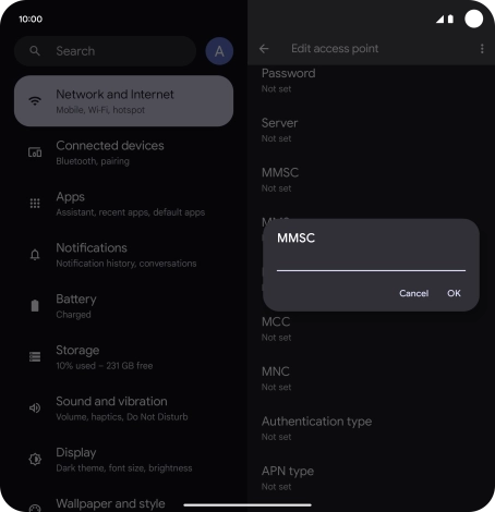 Key in http://mms.vodafone.co.uk/servlets/mms and press OK.