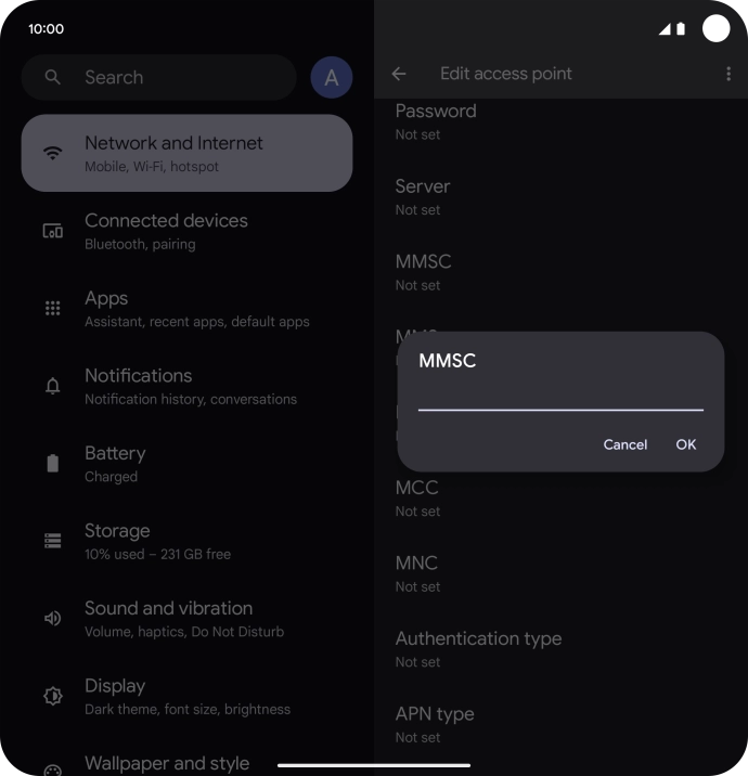 Key in http://mms.vodafone.co.uk/servlets/mms and press OK.