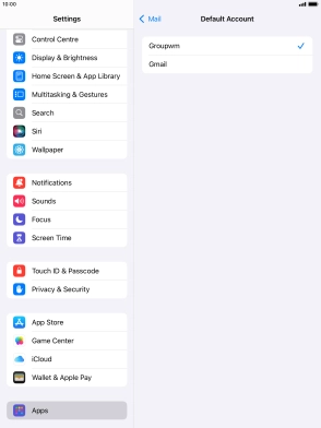 Press the required email account to select the email account as your default account.