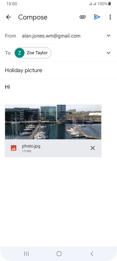 Press the send icon.