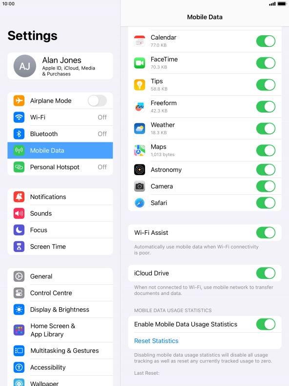 Press the indicator next to 