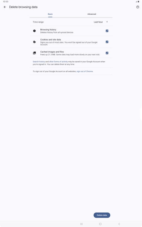Press the fields next to the required data types.