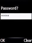 Key in the phone lock code (default is 1234) and press the Navigation key.