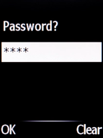 Key in the phone lock code (default is 1234) and press the Navigation key.