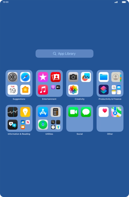 Press the required app. Press the required app.