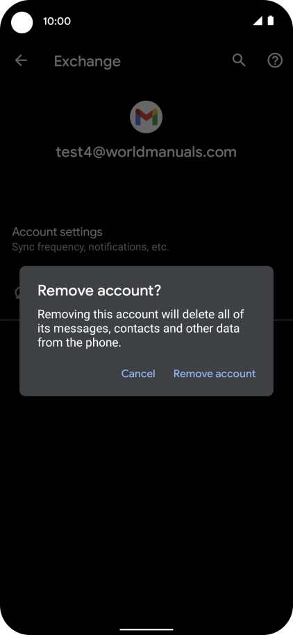 Press Remove account.