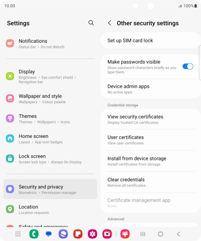 Press Set up SIM card lock. Press Set up SIM card lock.