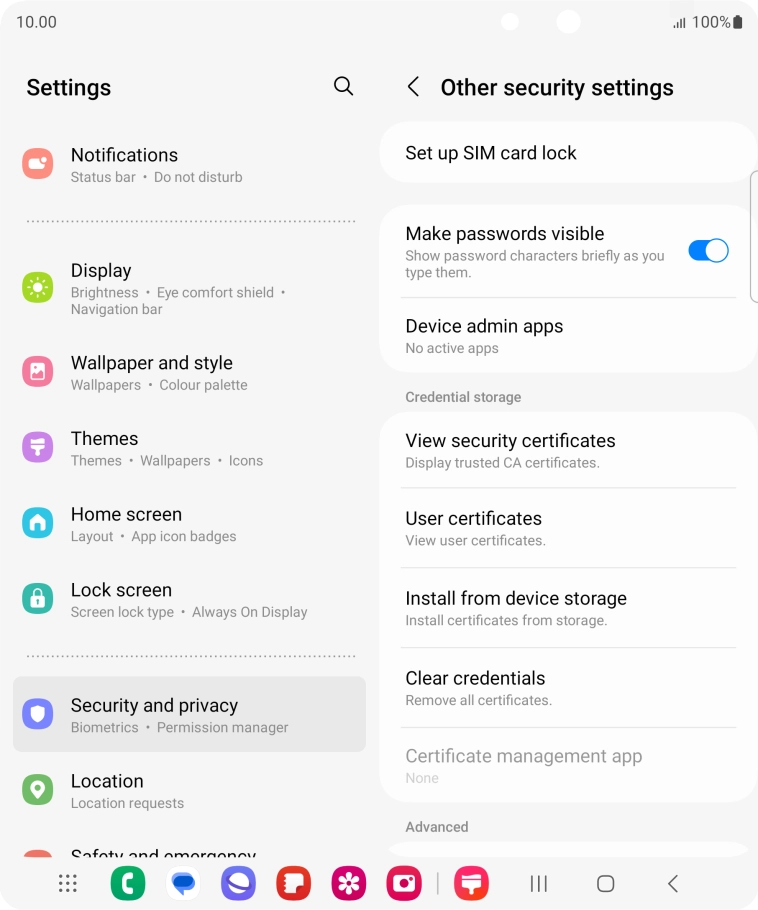 Press Set up SIM card lock. Press Set up SIM card lock.