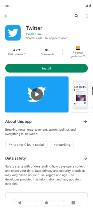 Press Install and follow the instructions on the screen to install the app.