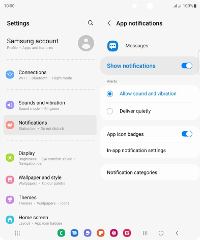 Press the indicator next to 