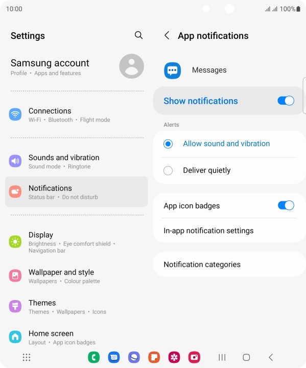 Press the indicator next to 