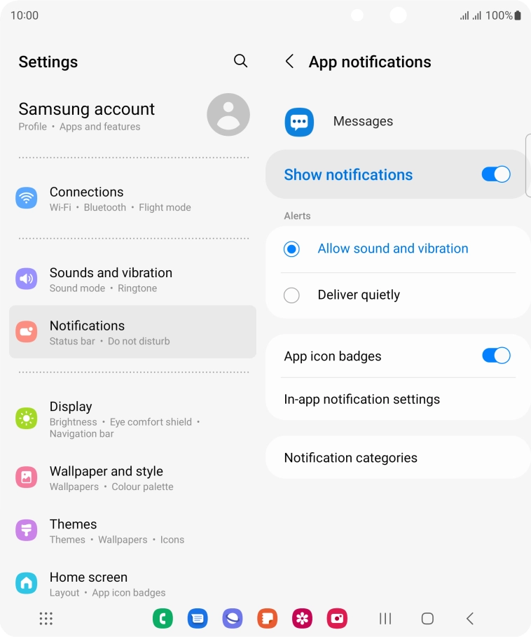 Press the indicator next to 