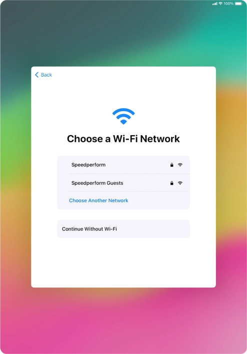 Press the required Wi-Fi network.