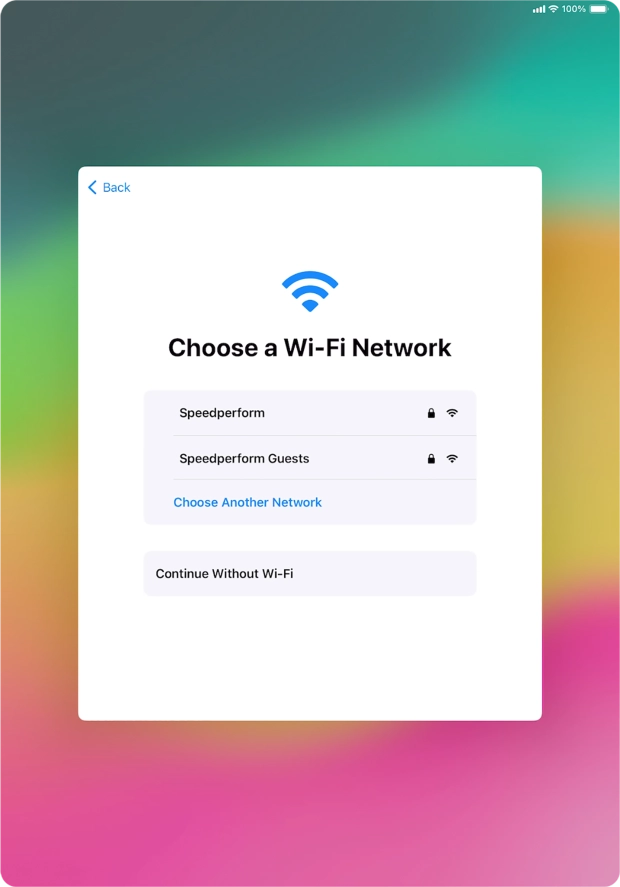 Press the required Wi-Fi network.