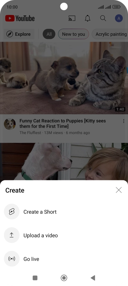 Press Upload a video.