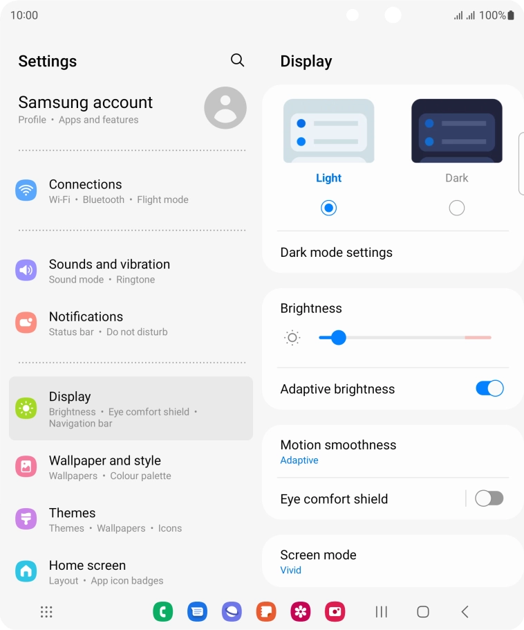 Press the indicator next to 