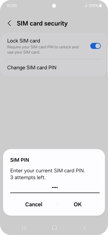 Key in your current PIN and press OK.