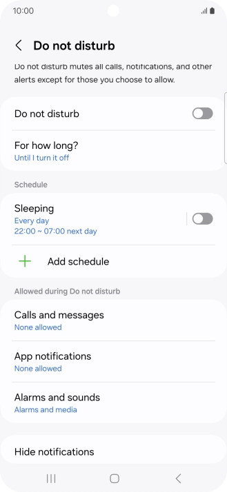 Press the indicator next to 