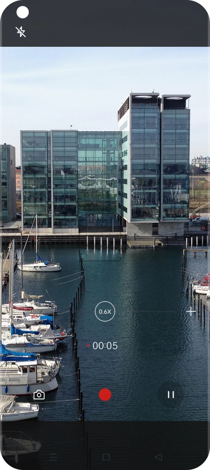 Press the stop icon to stop recording.