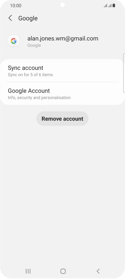 Press Sync account.