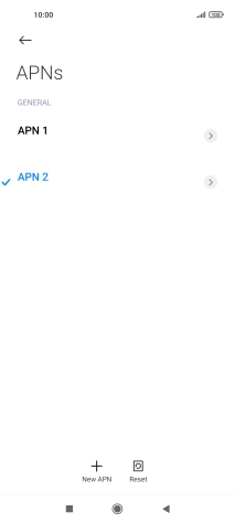 Press the required data connection to activate it.