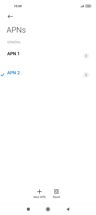 Press the required data connection to activate it.