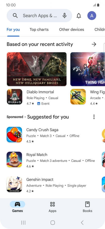 Press the profile icon.