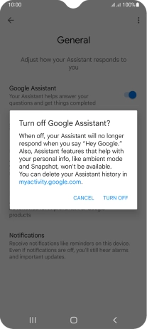 If you turn off the function, press TURN OFF.