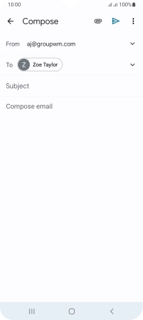Press Subject and key in the subject for the email message.
