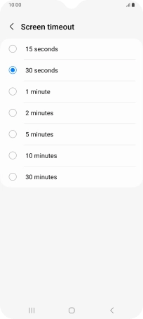 Press the required setting.
